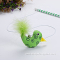 stick plastic pole wrapped by ribbon cat teaser
